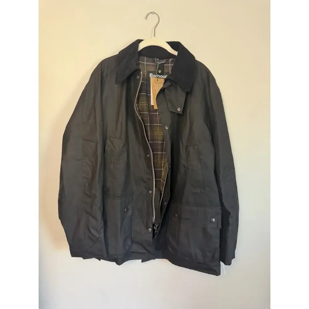 BARBOUR ASHBY WAX JACKET Black Men's Size Large NWT $400
